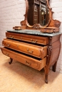 Louis XV style Commode in walnut and marble, France 19th century