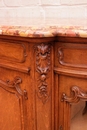 Louis XV style Sideboard in oak and marble, France 19th century