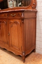 Louis XV style Sideboard in walnut and marble, France 19th century