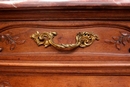 Louis XV style Sideboard in walnut and marble, France 19th century