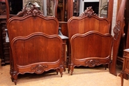 Louis XV style  twin beds in walnut