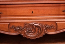Louis XV style Vanity in walnut and marble, France 19th century