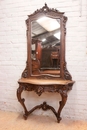 Louis XV style Wall console and mirror in Beechwood, France 19th century