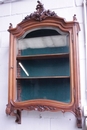 Louis XV style Wall display cabinet in Walnut, France 19th century