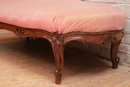 Louis XV style Long chair in Walnut, France 19th century