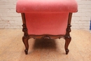 Louis XV style Long chair in Walnut, France 19th century