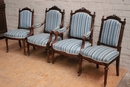 Louis XVI style Arm chairs and chairs in rosewood, France 19th century