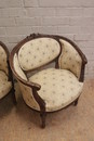 Louis XVI style Arm chairs in Walnut, France 1900