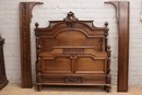 Louis XVI style Bed and end table in Walnut, France 19th century