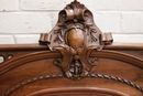 Louis XVI style Bed and end table in Walnut, France 19th century