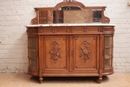 Louis XVI style Cabinet in oak and marble, France 19th century