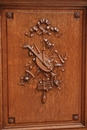 Louis XVI style Cabinet in oak and marble, France 19th century