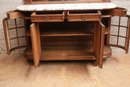 Louis XVI style Cabinet in oak and marble, France 19th century