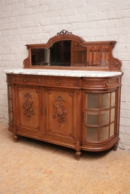 Louis XVI bombe cabinet with marble top