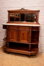 Louis XVI style Cabinet and server in mahogany bronze marble, France 19th century