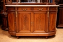 Louis XVI style Cabinet and server in mahogany bronze marble, France 19th century