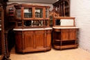 Louis XVI style Cabinet and server in mahogany bronze marble, France 19th century