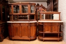 Louis XVI style Cabinet and server in mahogany bronze marble, France 19th century