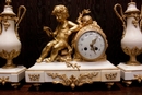 Louis XVI style Clock set in bronze and marble, France 19th century