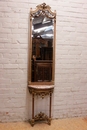 Louis XVI style Console and mirror in Walnut, France 1900