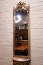 Louis XVI style Console and mirror in Walnut, France 1900