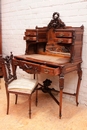 Louis XVI style Desk and chair in Walnut, France 19th century