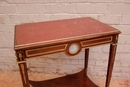 Louis XVI style Desk/center table in mahogany bronze marble wedgewood, France 19th century