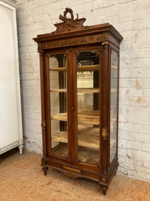 Louis XVI display cabinet in walnut 