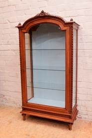 Louis XVI display cabinet in walnut