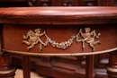 Louis XVI style Flower table in mahogany bronze and marble, France 1900