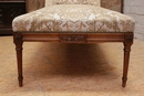 Louis XVI style Long chair in Walnut, France 1900