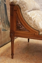 Louis XVI style Long chair in Walnut, France 1900