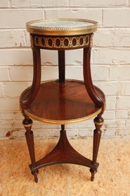 Louis XVI Mahogany and bronze louis XVI table with marble