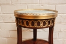 Louis XVI style Mahogany and bronze louis XVI table with marble in bronze and mahogany, France 19th century