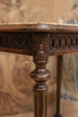 Louis XVI style Center table in walnut and marble, France 1900