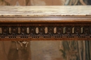 Louis XVI style Center table in walnut and marble, France 1900