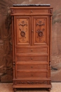 Louis XVI style Secretary desk in walnut and marble, France 19th century