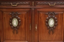 Louis XVI style Sideboard in mahogan marble wedgewood, France 1900