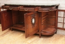 Louis XVI style Sideboard in mahogan marble wedgewood, France 1900