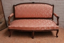 Louis XVI style Sofa set in Walnut, France 19th century