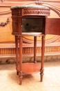 Louis XVI style Bed + nightstand in mahogany, France 1900