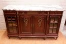 Louis XVI style Cabinet and server in mahogany bronze marble, France 19th century