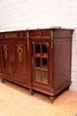 Louis XVI style Cabinet and server in mahogany bronze marble, France 19th century