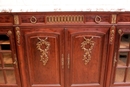 Louis XVI style Cabinet and server in mahogany bronze marble, France 19th century