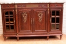 Louis XVI style Cabinet and server in mahogany bronze marble, France 19th century