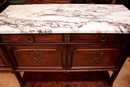 Louis XVI style Cabinet and server in mahogany bronze marble, France 19th century