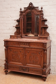 Louis XVI style  commode in walnut and marble top