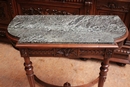 Louis XVI style Console in walnut and marble, France 19th century