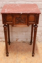 Louis XVI style Table in walnut and marble, France 19th century