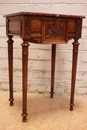 Louis XVI style Table in walnut and marble, France 19th century